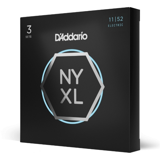 Immagine di D'Addario NYXL1152 - Corde avvolte in nickel per chitarra elettrica, scalatura media per i cantini / pesante per i bassi, 11-52, 3 mute
