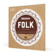 Immagine di D'Addario EJ32C - Corde in nylon per chitarra folk, con pallino, avvolte in argento/cantini in nylon chiaro