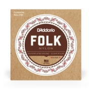 Immagine di D'Addario EJ32C - Corde in nylon per chitarra folk, con pallino, avvolte in argento/cantini in nylon chiaro