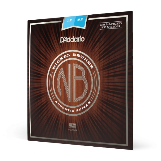 Immagine di D'Addario NB1252BT - Corde in nickel-bronzo per chitarra acustica, scalatura leggera, tensione bilanciata, 12-52
