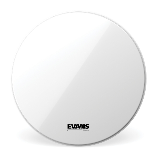 Immagine di Pelle risonante liscia EVANS EQ3 per grancassa, 20 ", senza foro, colore bianco