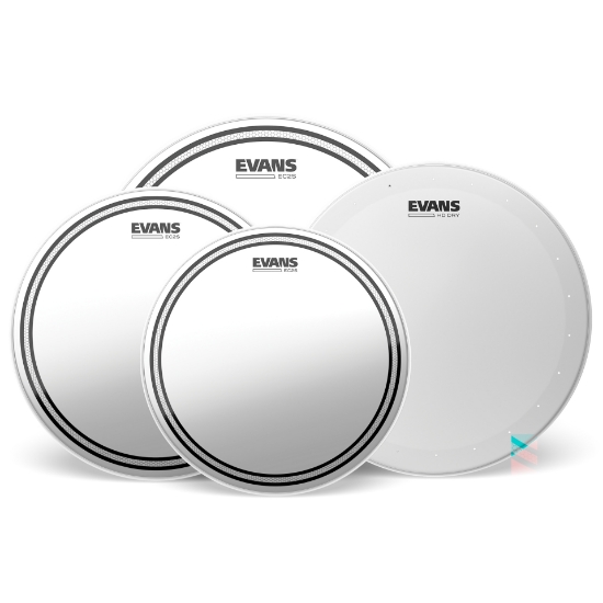Immagine di EVANS EC2S Clear Standard - Confezione pelli (12", 13", 16") con pelle battente per rullante HD Dry da 14"
