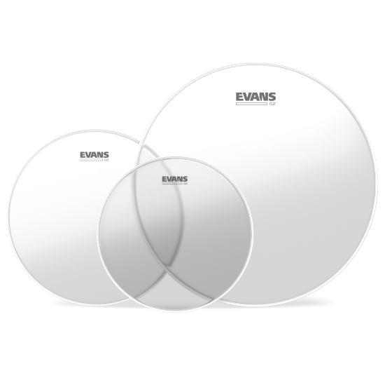 Immagine di Confezione da 3 pelli trasparenti EVANS G2 per tom rispettivamente di 12 ", 13 " e 16 ", Standard