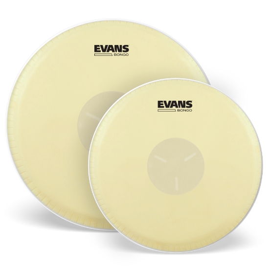Immagine di Confezione da due pelli EVANS Tri-Center per bongo, rispettivamente di 7" e 9"
