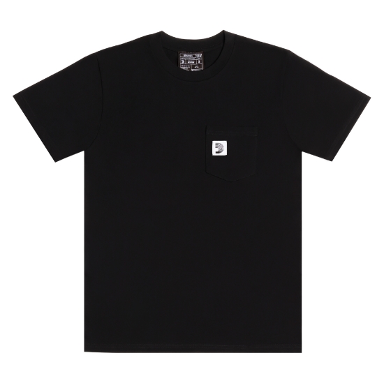 Immagine di T-shirt D'Addario con marchio D su taschino, nera, taglia 3XL