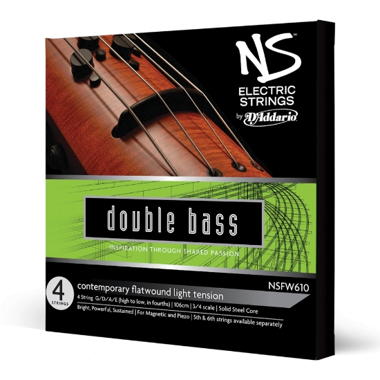 Immagine di Set di corde D'Addario NS Contemporary per contrabbasso elettrico, scala 3/4, tensione media