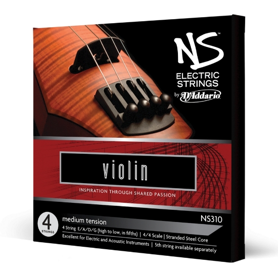 Immagine di Set di corde D'Addario NS per violino elettrico, scala 4/4, tensione media