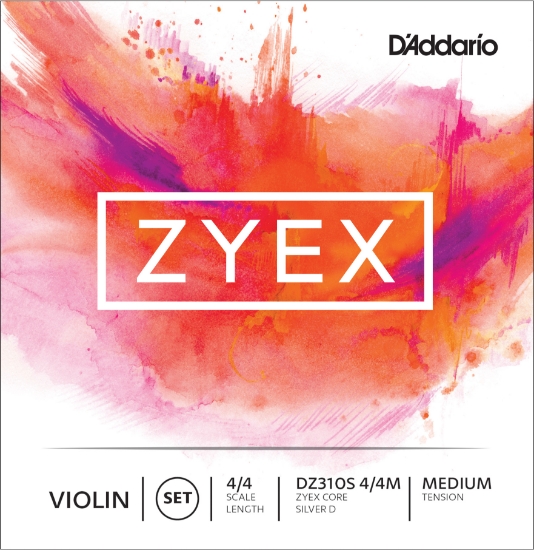 Immagine di Set di corde D'Addario Zyex per violino con corda D in argento, scala 4/4, tensione media