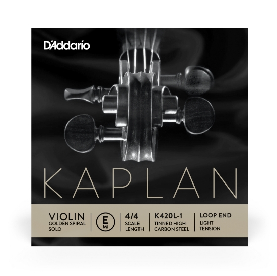 Immagine di D'Addario Kaplan Golden Spiral Solo Violin - Singola corda Mi per violino, scala 4/4, tensione leggera, con terminale a cappio