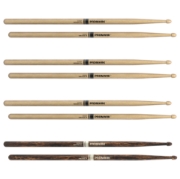 Immagine di Bacchette ProMark Rebound 5A in noce americano, punta acorn in legno, confezione da 4