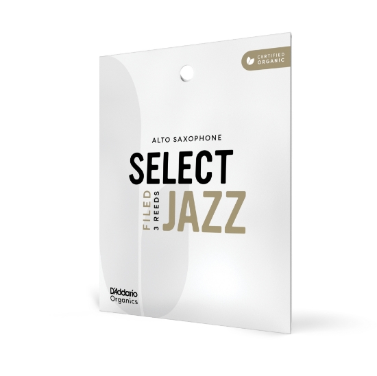 Immagine di Ance D'Addario Organic Select Jazz, taglio francese, per sax alto, durezza 2 Medium, con custodie singole, confezione da 3