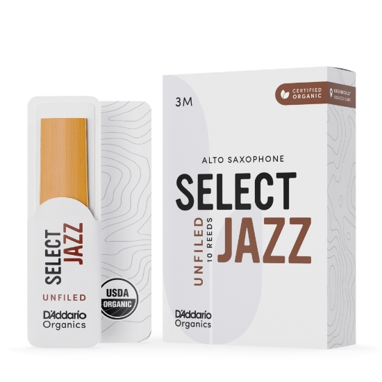 Immagine di Ance D'Addario Organic Select Jazz Unfiled per sax alto, durezza 3 Medium, confezione da 10