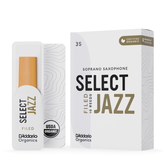 Immagine di Ance D'Addario Organic Select Jazz Filed per sax soprano, durezza 3 Soft, confezione da 10