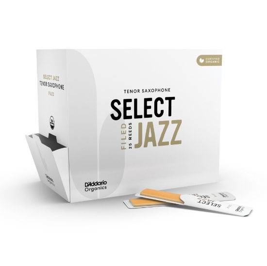 Immagine di Ance D'Addario Organic Select Jazz, taglio francese, per sax tenore, durezza 2 Hard, confezione da 25