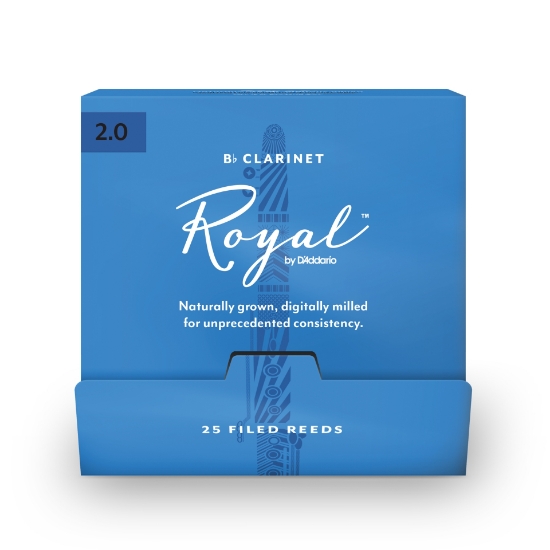 Immagine di Ance Royal by D'Addario per clarinetto in Sib, durezza 2.0, confezione da 25 ance singole