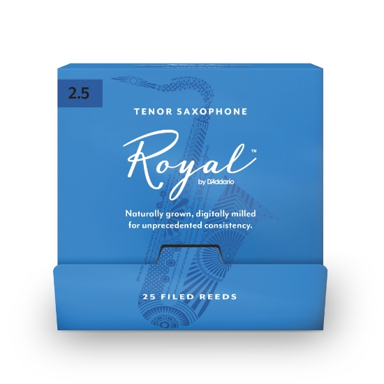 Immagine di Ance Royal by D'Addario per sax tenore, durezza 2.5, confezione da 25 ance singole