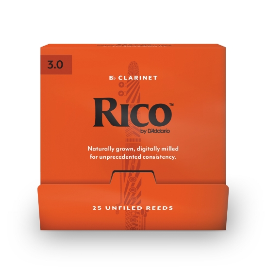 Immagine di Ance Rico by D'Addario per clarinetto in Sib, durezza 3.0, confezione da 25 ance singole