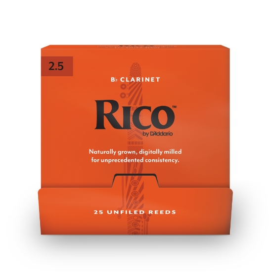 Immagine di Ance Rico by D'Addario per clarinetto in Sib, durezza 2.5, confezione da 25 ance singole