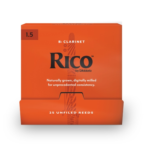 Immagine di Ance Rico by D'Addario per clarinetto in Sib, durezza 1.5, confezione da 25 ance singole