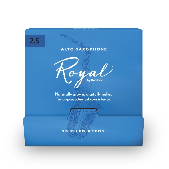 Immagine di Ance Royal by D'Addario per sax alto, durezza 2.5, confezione da 25 ance singole