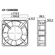 Immagine di ZZIPP - VENTILATORE ASSIALE 190M3/H 120X120X3