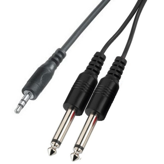 Immagine di Cavo audio jack 3,5 stereo-2 jack 6,3 mono 1,5 mt