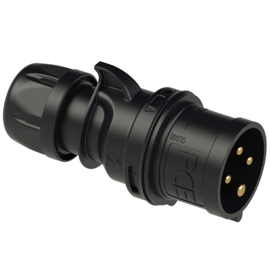 Immagine di PCE CEE plug 16A 4p 6h 400V IP44 black Y014-6X
